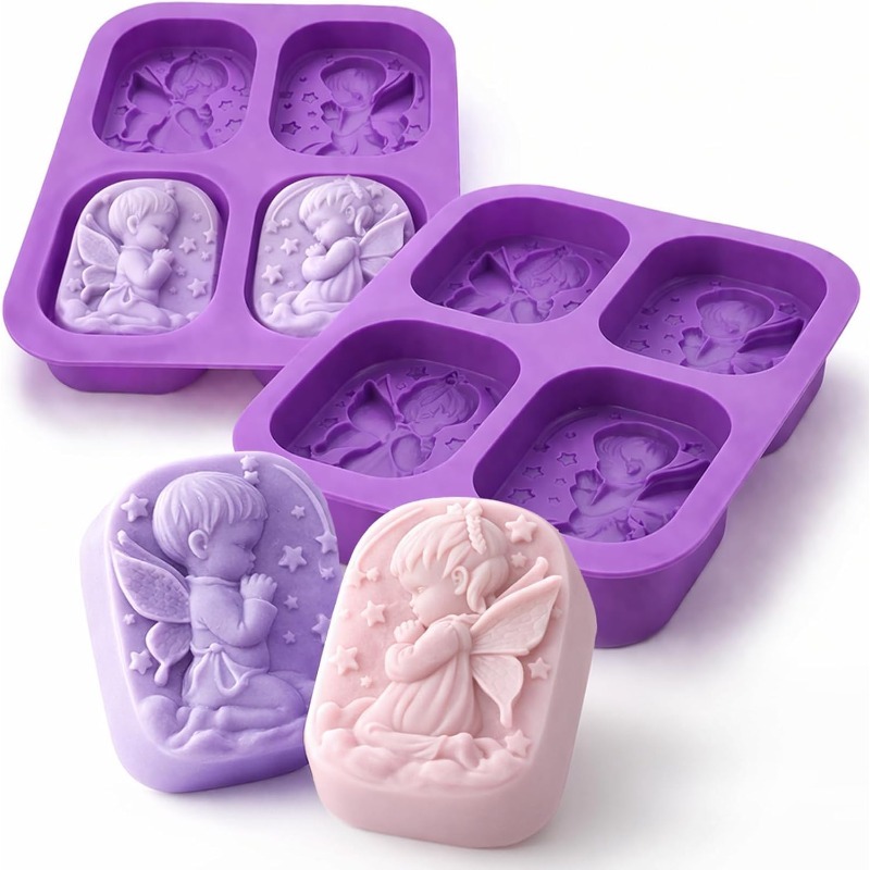 Soap Making Kit For Beginners - قالب سيليكون على شكل ملاك لمستلزمات