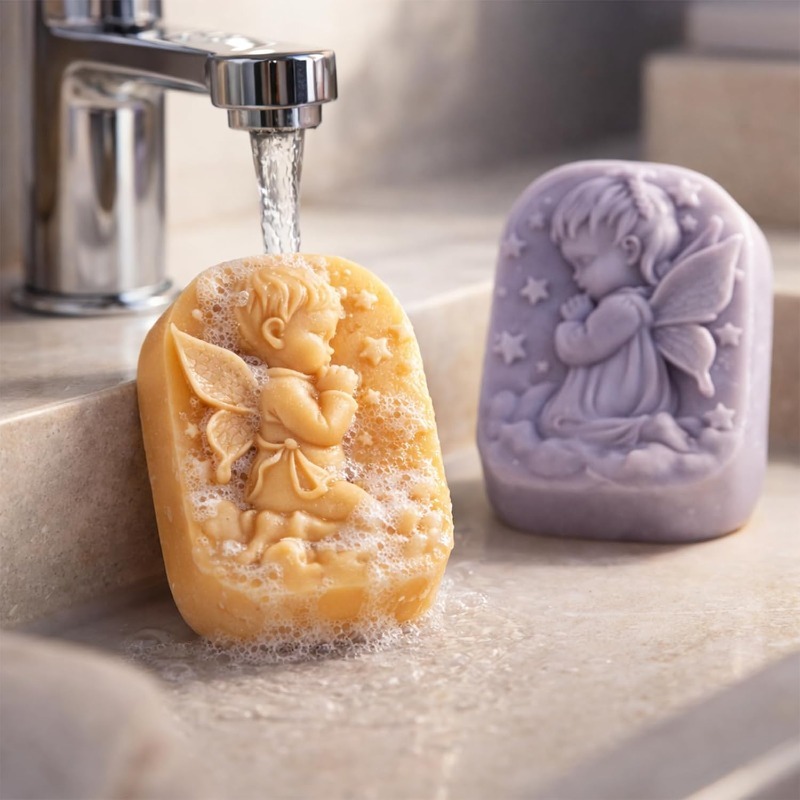 قالب سيليكون على شكل ملاك لمست - مراجعة Soap Making Kit For Beginners وسعره